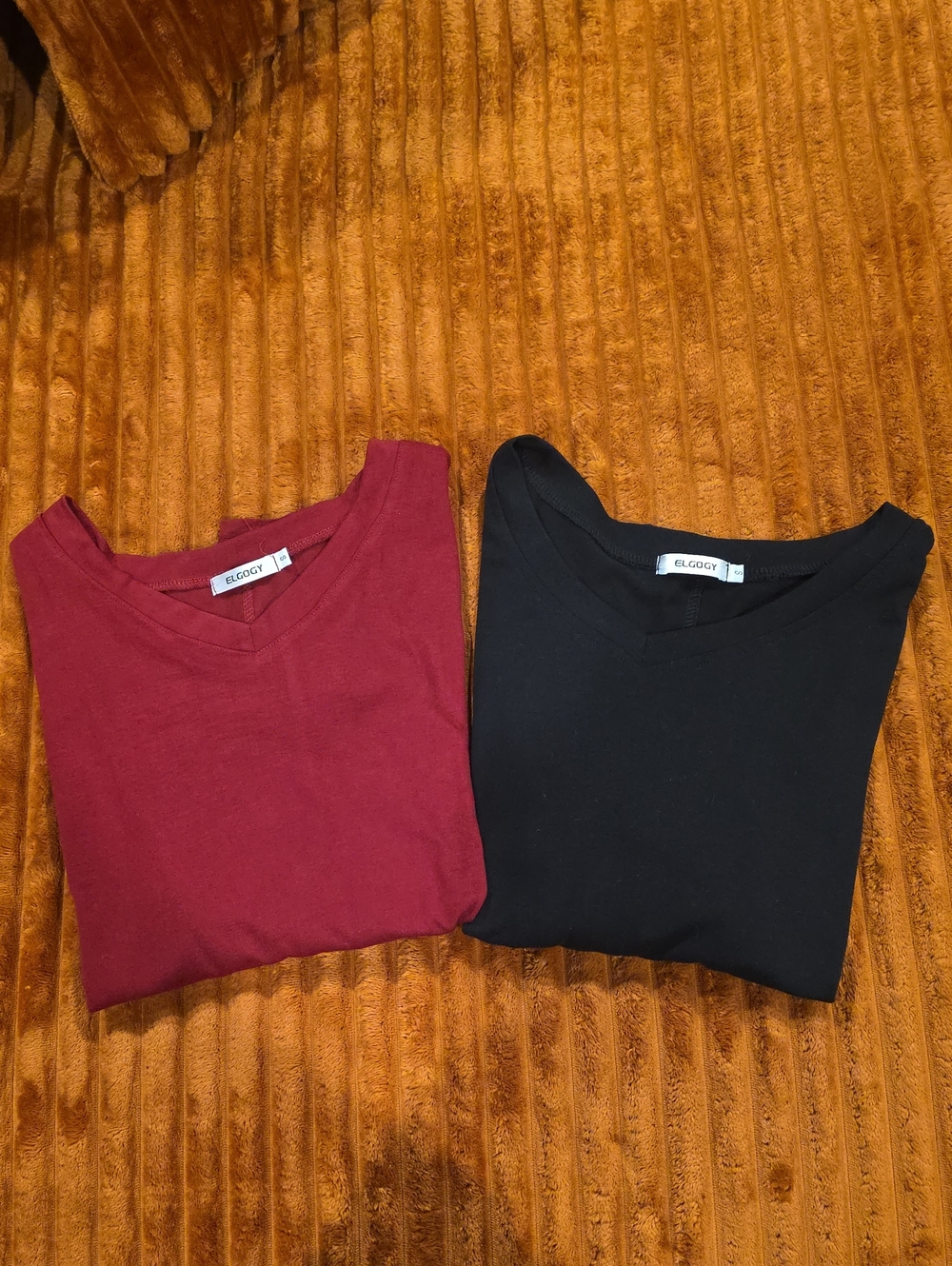 TWO Women's V-Neck Crop Top - One Burgundy and One Black